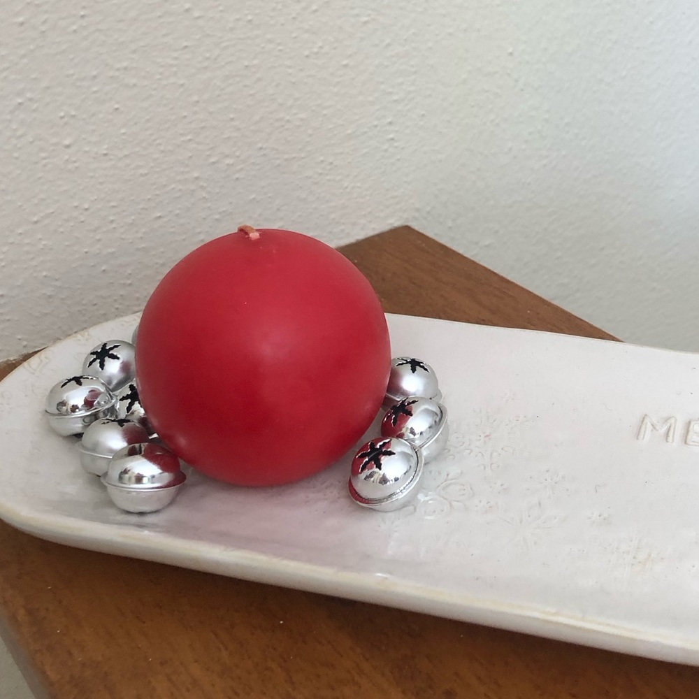 Round 2” Candles - Red - Cinnamon & Bayberry Scented - 3 pack